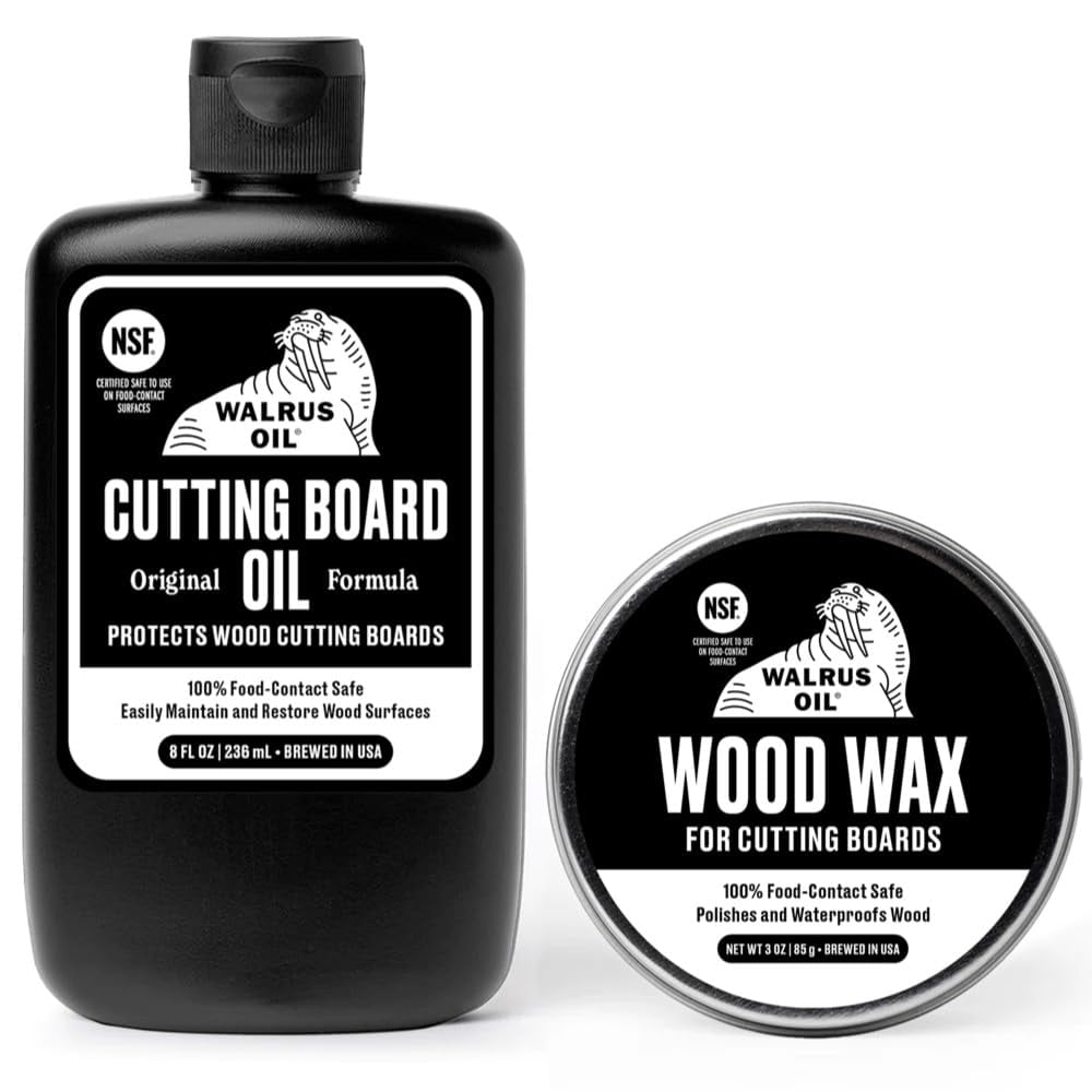 Walrus Oil - Set De Aceite Y Cera Para Madera Para Tablas De Cortar, Aceite De Morsa, 240 Ml/90 Ml