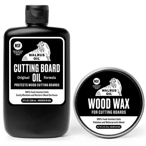 Set de aceite y cera para madera para tablas de cortar, aceite de morsa, 240 ml/90 ml