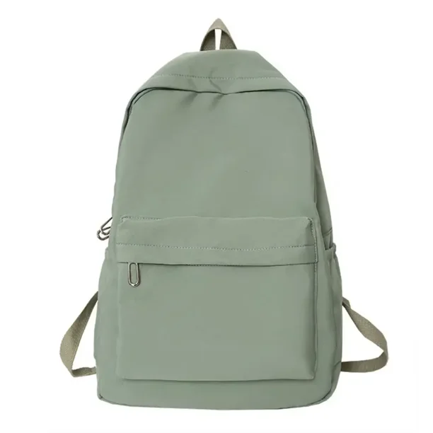 Fashion Zipper Solid Color Waterproof Backpack Students Casual Large Capacity Schoolbag Girl School Books Stationery Bags
