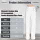 thumbnail image 2 of Pantalones de trabajo informales para mujer, de 6 botones, largos, de cintura alta y pierna recta., 2 of 5