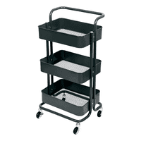 Carrito Organizador Belug Almacenamiento 3 Niveles Con Ruedas Negro