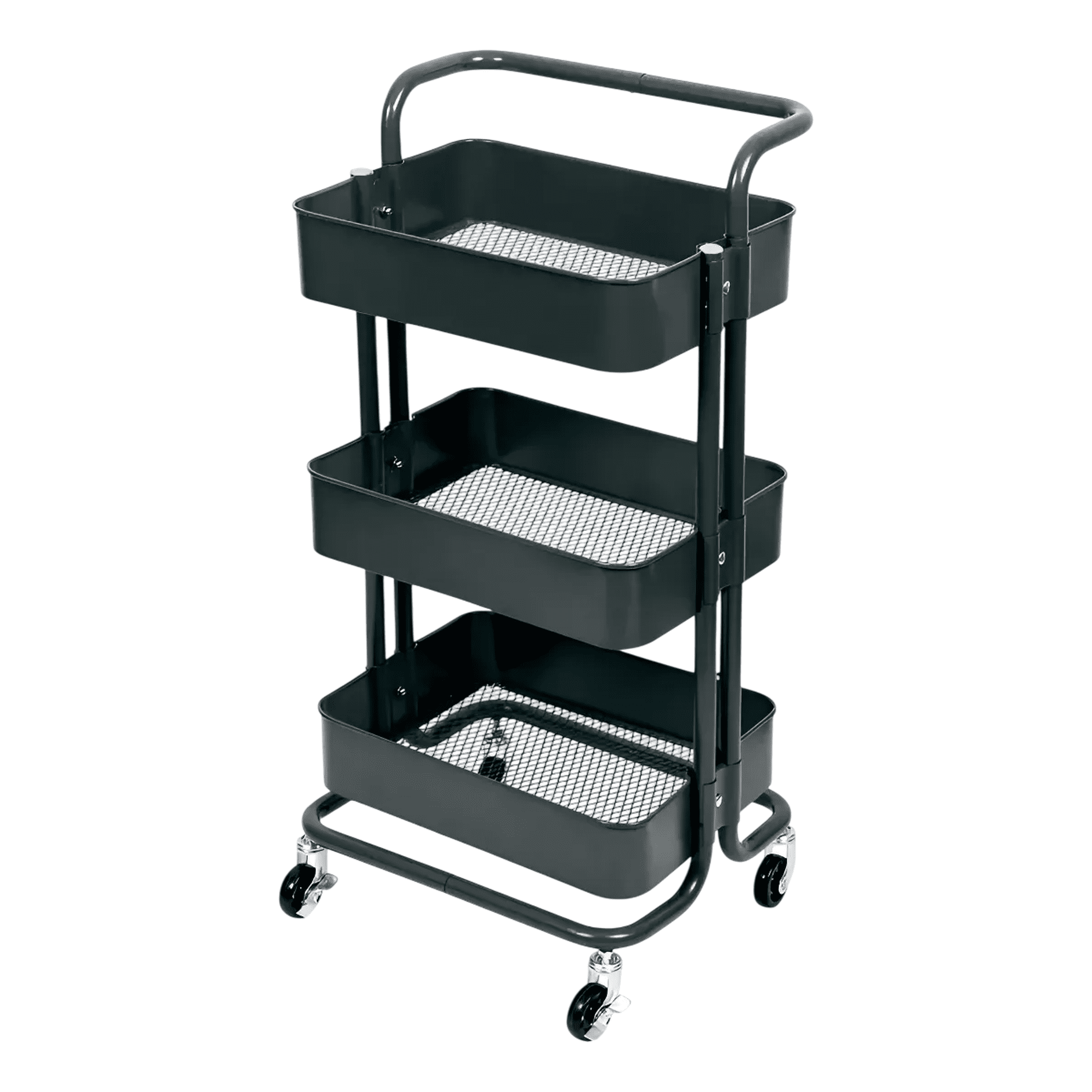 Carrito Organizador Belug Almacenamiento 3 Niveles Con Ruedas Negro