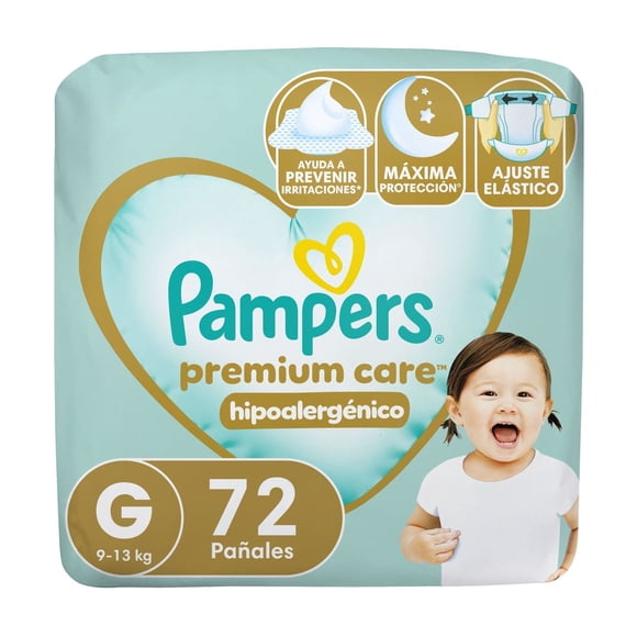 Pañales Pampers Premium Care Hipoalergénico G