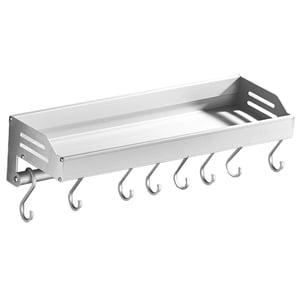 Magideal - Estante De Cocina Con Ganchos Para Colgar Utensilios De Cocina Estante De Ducha De Baño Para Gabinete, Alacena O Puerta De Despensa Soporte De Estante Blanco 50Cm