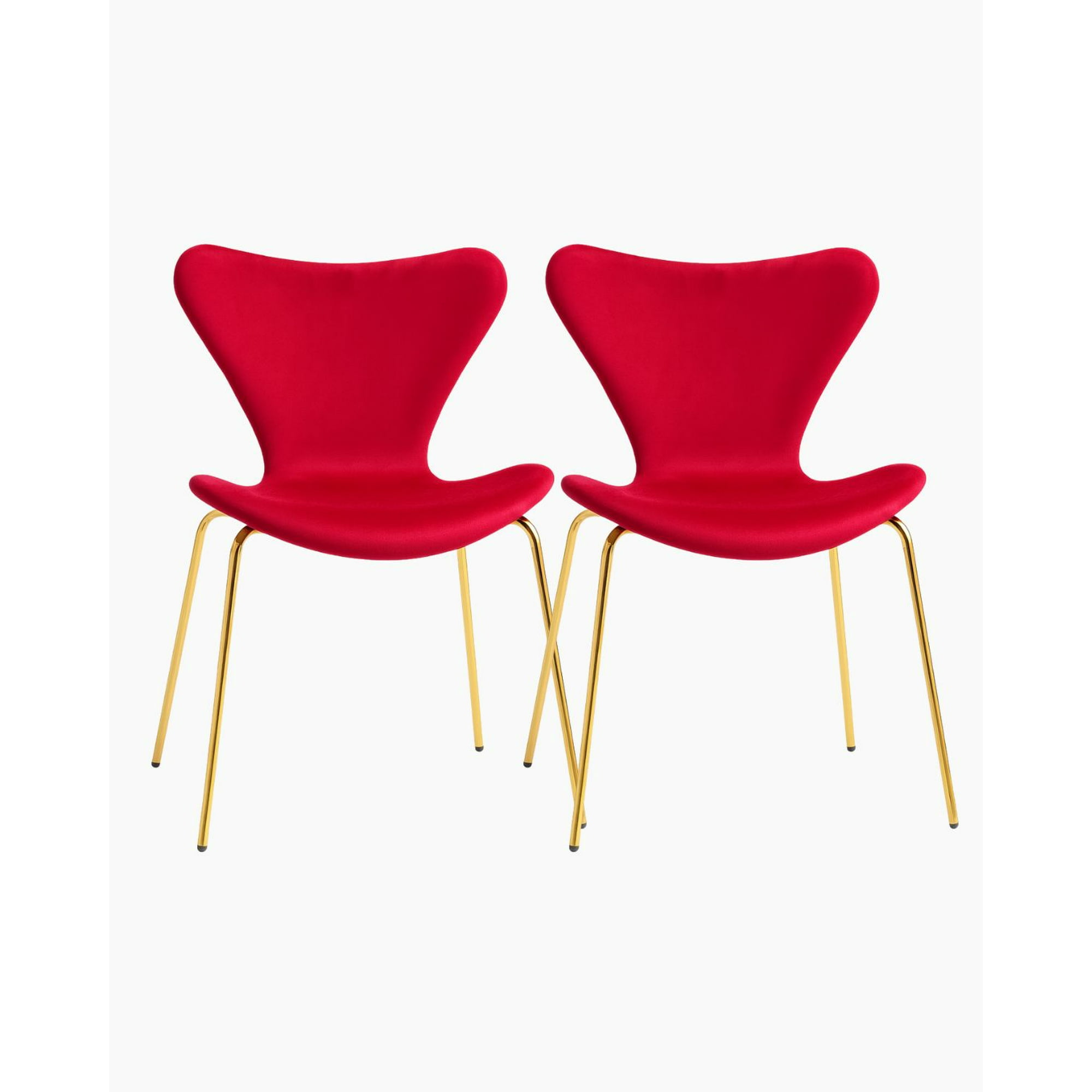 Habita2 Chile - Pack 2 Sillas Jlove Velvet Gold - Rojo
