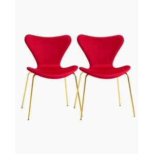 Habita2 Chile - Pack 2 Sillas Jlove Velvet Gold - Rojo