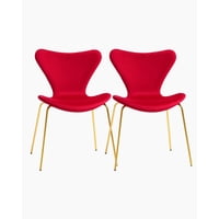Habita2 Chile - Pack 2 Sillas Jlove Velvet Gold - Rojo