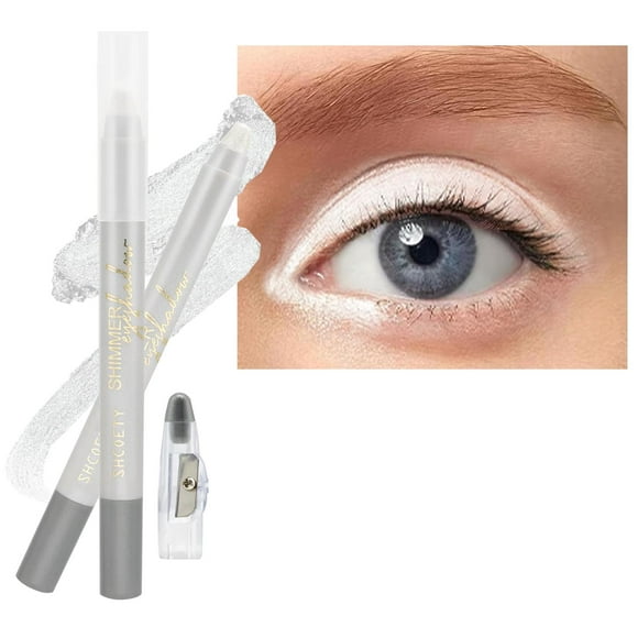 Barra de sombra de ojos Daeuwiutr White Silver Shimmer a prueba de agua
