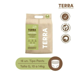 Terra - Pants Pañales Biodegradables Talla G 16 Un