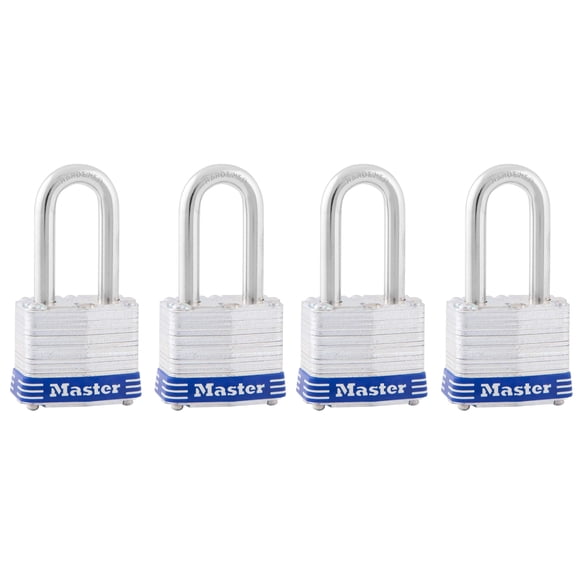 Padlock Master Lock 3QLF Outdoor con llave, paquete de 4 unidades con llave, con llave