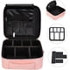 thumbnail image 3 of Bolsa de maquillaje de viaje, portátil, para mujer, con divisores ajustables, para cosméticos, herramientas de maquillaje, artículos de tocador, joyas, accesorios digitales, color oro rosa., 3 of 7