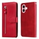 thumbnail image 3 of Funda con Cremallera para iPhone 16, Carcasa Cartera de Cuero PU con Soporte y Tarjetero, 3 of 6
