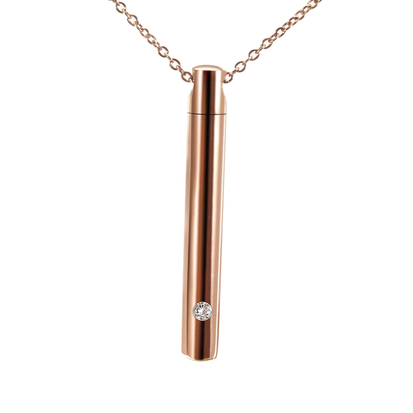 Magideal - Collar Con Urna Conmemorativa, Colgante De Recuerdo, Porta Cenizas, Amuleto Inoxidable Para Compromiso Rosa Roja Y Cadena