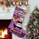 thumbnail image 1 of Torre de Pizza Tema: Calcetines de Navidad, fino lino blanco para colgar en escaleras y chimenea, decoración navideña para el hogar, regalo de Navidad. 45cm × 32cm, 1 of 5