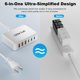 thumbnail image 4 of Cargador Gomarty de 130 W GaN con estación de carga USB-C de 6 puertos, 4 of 6