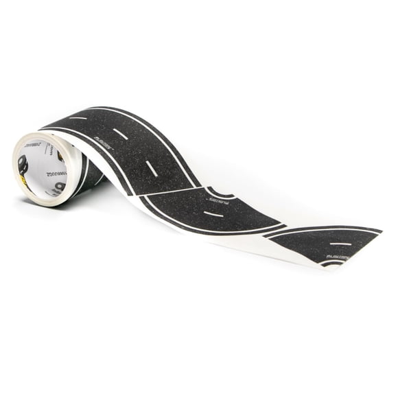 PlayTape Cinta de Carretera Curvas para Coches de Juguete - Se Adhiere a Superficies Planas; No Deja Residuos; 1 Rollo de 36 Curvas, 5 cm de ancho