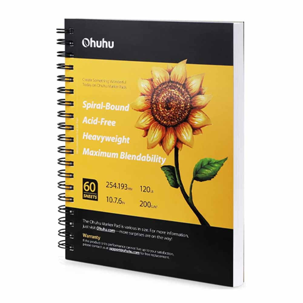 Ohuhu Block Para Marcadores Con Anillado En Espiral.