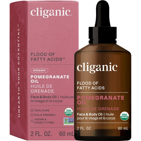 Hidratante para la piel con aceite de semilla de granada Cliganic, 60 ml, ecológico