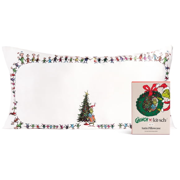 Funda de almohada Kitsch 48 × 91 cm Who‑Ville satén con cremallera