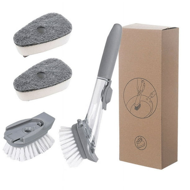 Kitchen Cleaning Tools Long Handle Dish Brush Liquid Soap Dispenser Cleaner Dish Scrubber Brush Dishwashing Sponge Pot Wash Wipe