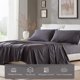 thumbnail image 3 of Juego de sábanas Comfort Spaces, franela de algodón, tamaño completo, gris oscuro, 3 of 9