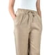 thumbnail image 2 of Palazzo Verano Tipo Lino Pantalón Mujer Algodón Cintura Elasticada 615, 2 of 6