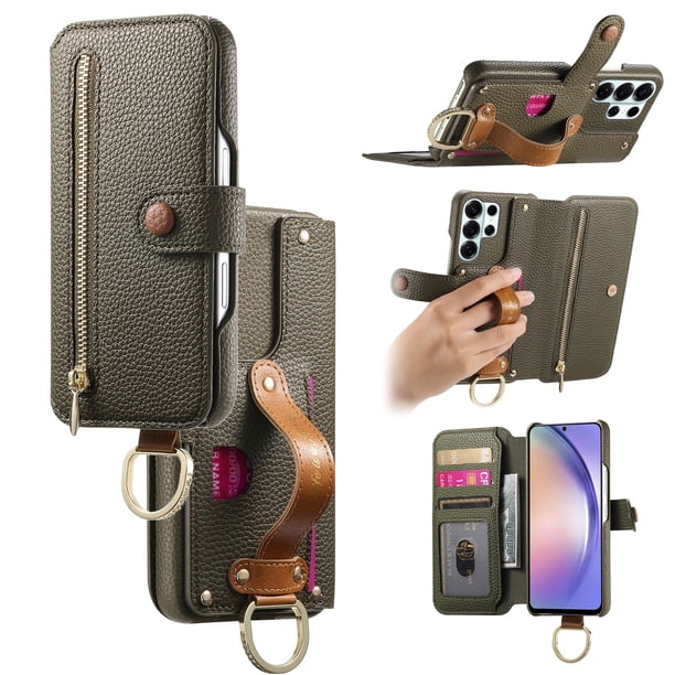 Funda FOXDOCK para Samsung Galaxy S26 Ultra Protección RFID, Soporte Ajustable, Función Cartera, Diseño Antigolpes-verde