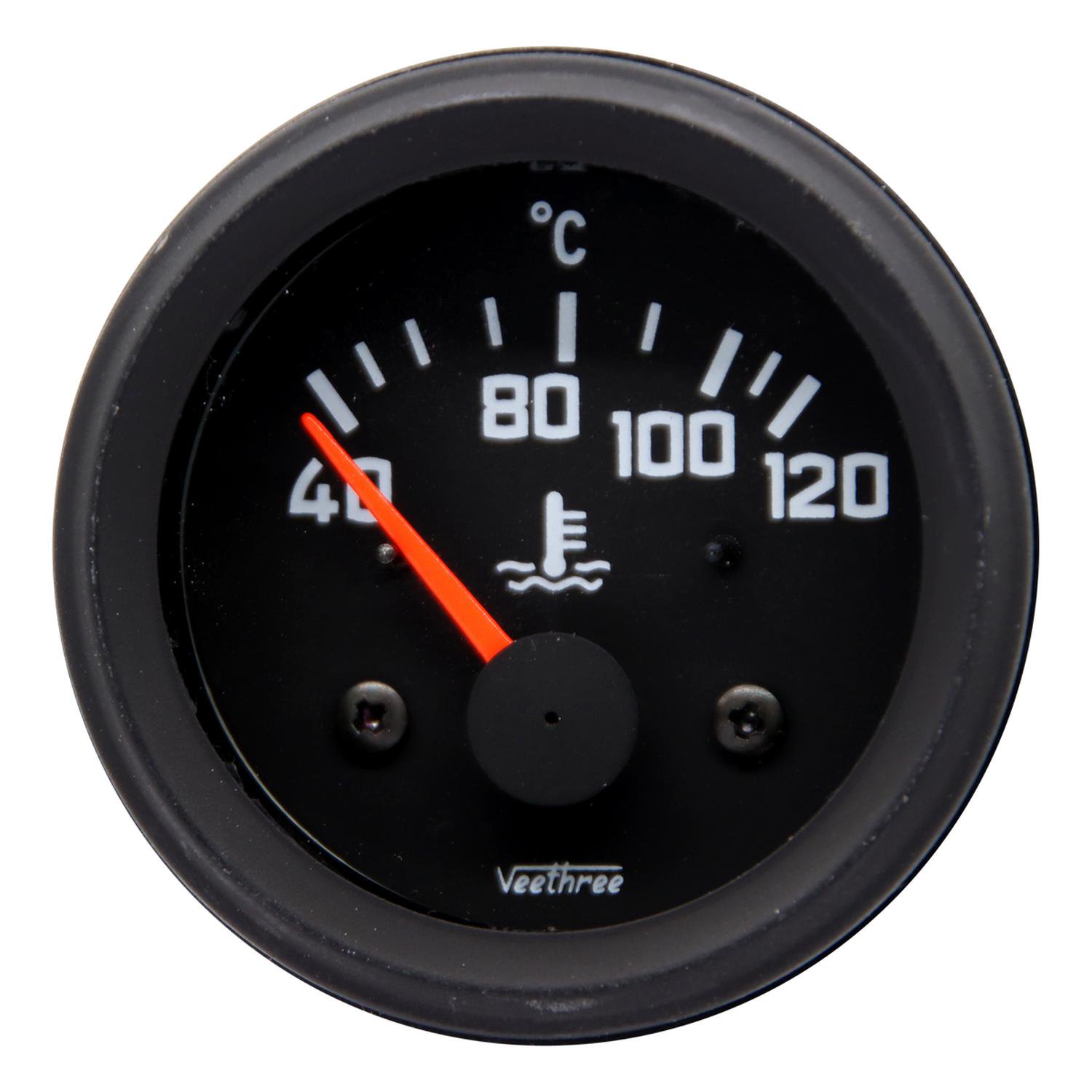 Veethree - Marcador Temperatura Agua Elec.24v 52 Mm 40-120â°c Negro