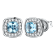 thumbnail image 1 of Aros Topacio Plata Fina 925 Mujer Elegante Azul, 1 of 3