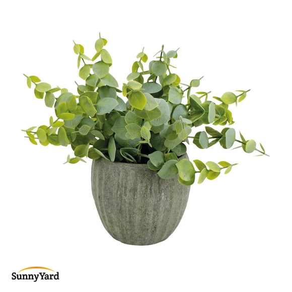 Eucalipto Planta Artificial con Macetero Decoración SunnyYard