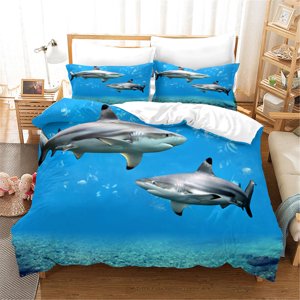 Milsleep - 3D Azul Mar Animal Ballena Juego De Funda De Edredón Juego De Funda Nórdica Fundas De Almohada 37