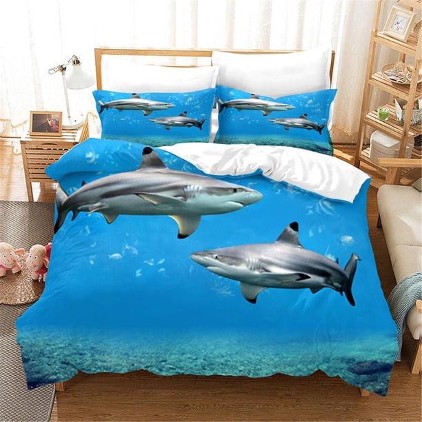 Juego De Funda Nórdica 3d Ballena Azul 3 Piezas