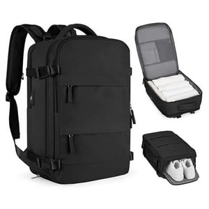 Genérico - Mochila De Viaje Cabina Avión Impermeable Viral Zapatos Usb Negro