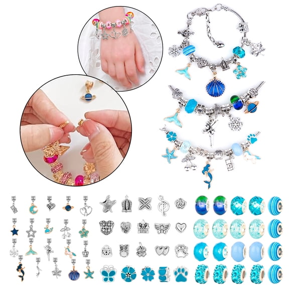 Juego De Charms Para Hacer Pulseras 63 Pcs Joyería Diy Niñas