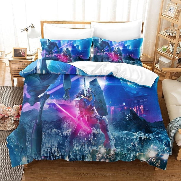 Juego de funda nórdica y sábanas de microfibra con estampado dimensional de héroes de ciencia ficción de Top Gun, fundas de almohada de microfibra suaves y hermosas, con cremallera invisible
