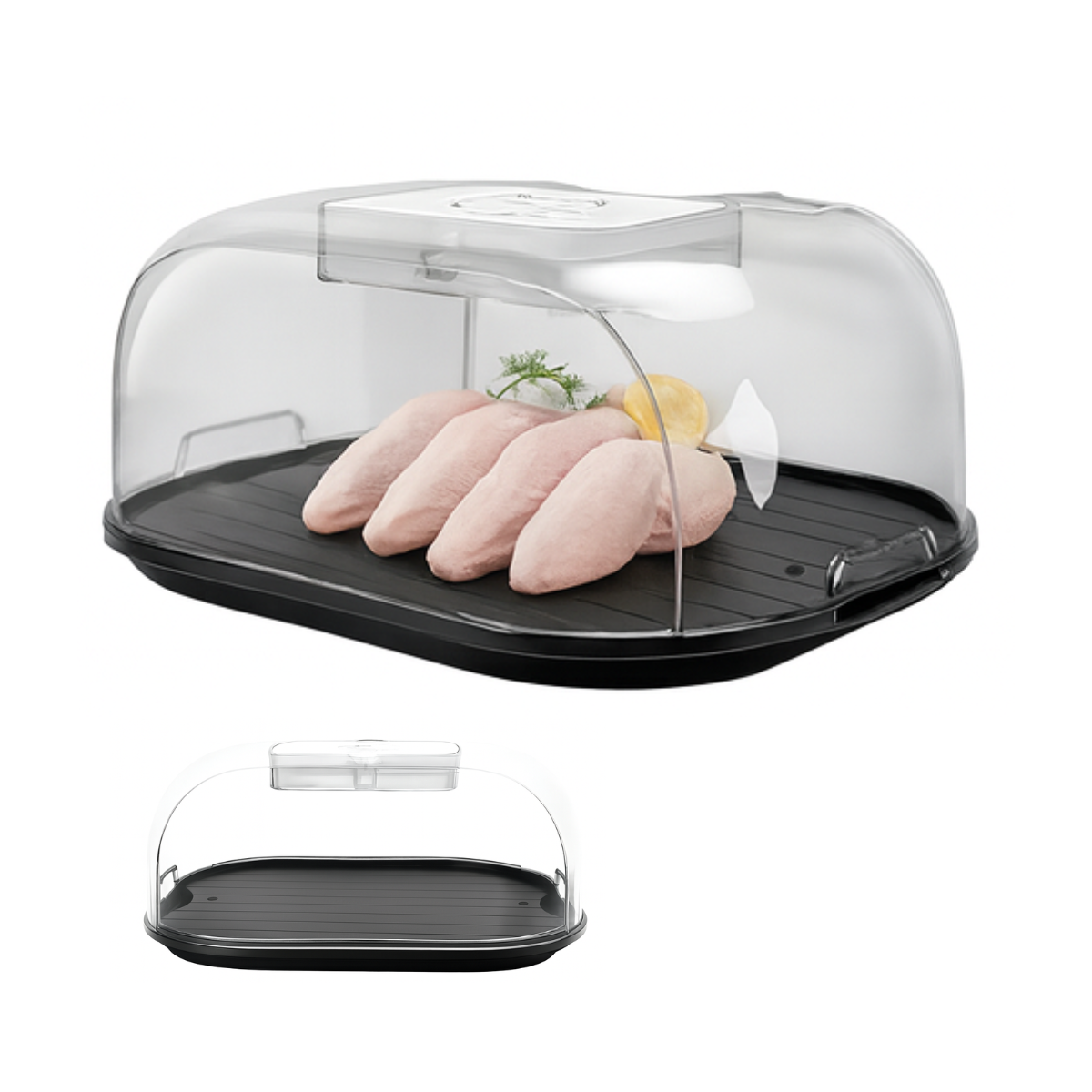 Genérico - Tabla Bandeja Aluminio Para Descongelar Alimentos + Tapa