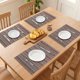 thumbnail image 3 of Juego de 6 Manteles Individuales de Plástico con Patrón para Decoración de Mesa de Comedor, Lavables, Mantel de Cocina, Limpieza Fácil, Rojo, 17.7*11.8 pulgadas, 3 of 6