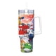 thumbnail image 2 of Super Wings Vaso aislado de acero inoxidable con asa, diseño temático, regalo para familia, amigos y fans; incluye pajita y encaja en el portavasos estándar, 40 oz, 2 of 6
