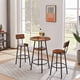 thumbnail image 2 of Round bar stool set with shelves, stool with backrest Rustic Brown, 23.6'' Dia x 35.4'' H, 2 of 3