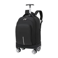 Magideal - Mochila Con Ruedas Para Ordenador Portátil, Maleta De 18 Pulgadas, Mochila Para Ordenador, Viaje, Portátil, Negocios, Durante La Noche, Hombres Y , Negro