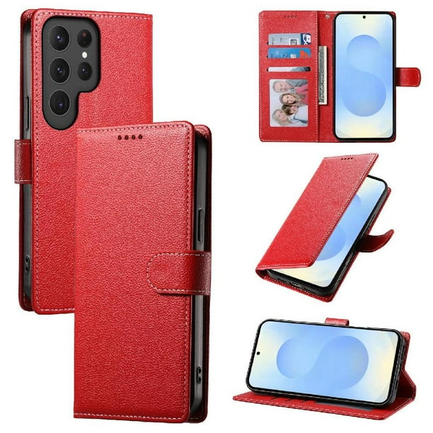 Funda para FOXDOCK Samsung Galaxy S25 Ultra– Cuero Premium, 3 ranuras para tarjetas, Protección contra impactos