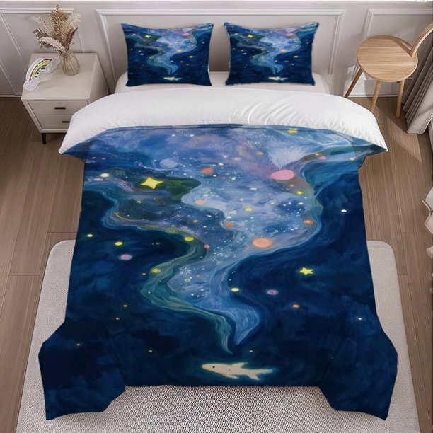 Galaxy Dream Painting Theme Bedding Set Soft and Comfortable for All Seasons