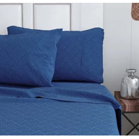 Genérico - Set Sabanas 210 Hilos 1.5 Plaza Color Azul