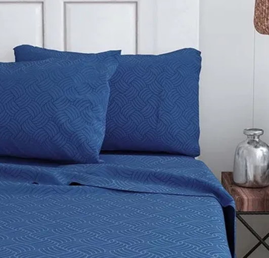 Genérico - Set Sabanas 210 Hilos 1.5 Plaza Color Azul