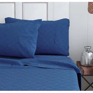Genérico - Set Sabanas 210 Hilos 1.5 Plaza Color Azul