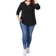 thumbnail image 2 of Agnes Orinda Conjuntos de Halloween Tallas Grandes Blusas Túnicas para Mujeres Camisa de Manga Larga con Cuello en V Botón de Otoño Suéter Suelto 3X Negro, 2 of 6