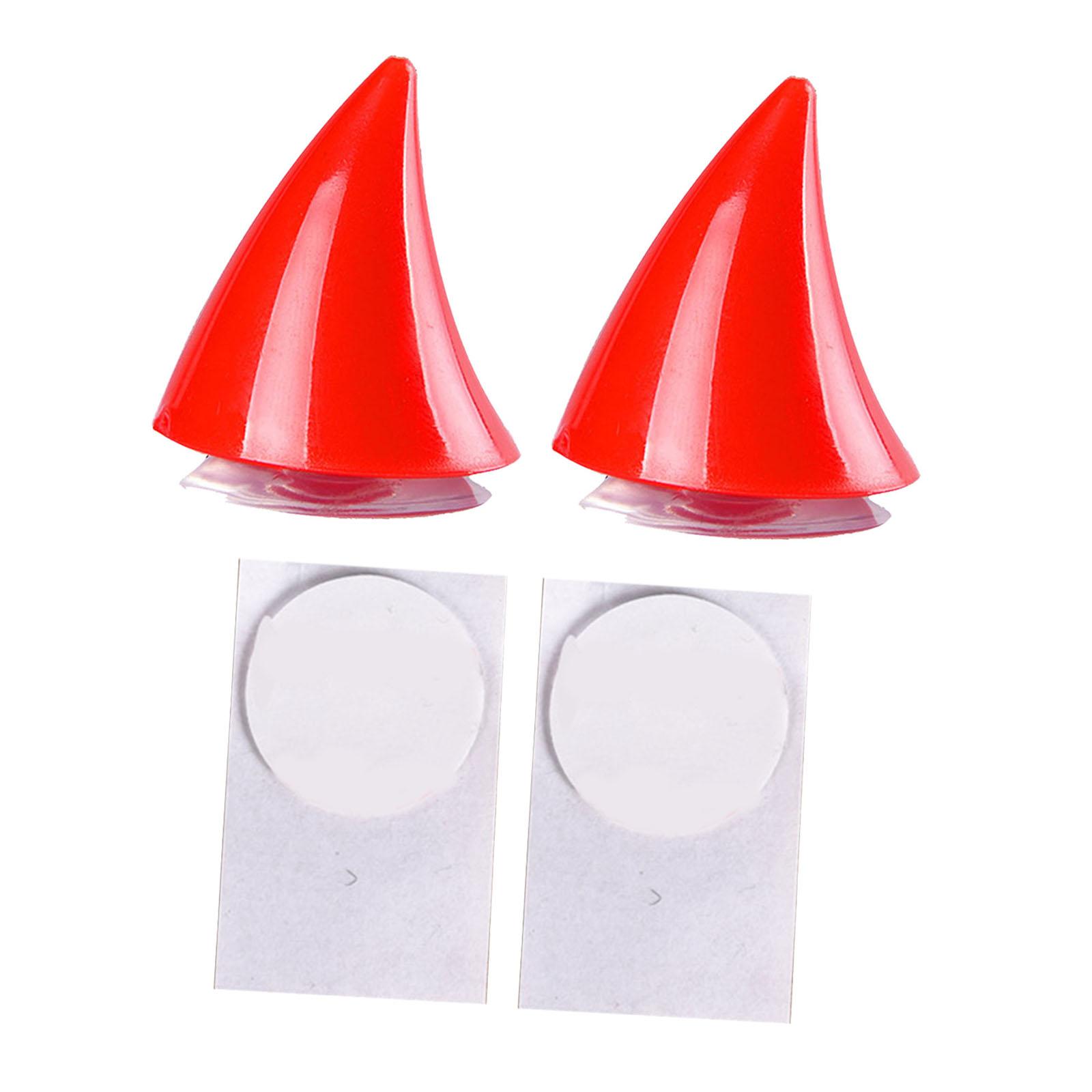 Magideal - 2 Pegatinas Decorativas Para Casco De Motocicleta Diseño De Cuerno De , Lleno De Personalidad Para Casco De Snowboard En Accesorios De Estilo De , Cuerno Pequeño Rojo