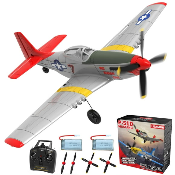 Avión de avión a control remoto LEAMBE P51 Mustang con 3 modos
