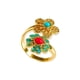 thumbnail image 1 of Anillo Ajustable Chapado En Oro 18k Turmalina Roja Vintage, 1 of 3