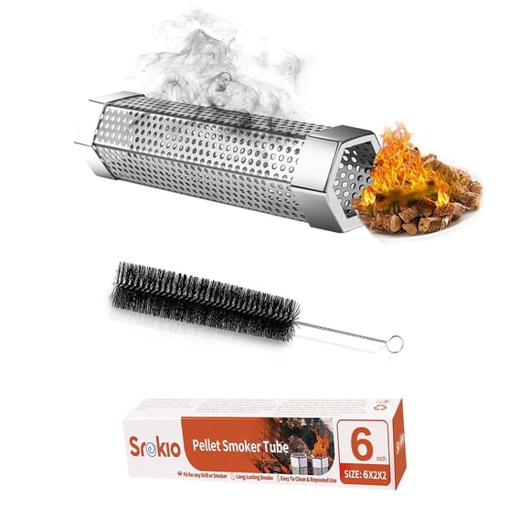 Tubo ahumador para pellets SROKIO de acero inoxidable de 15 cm